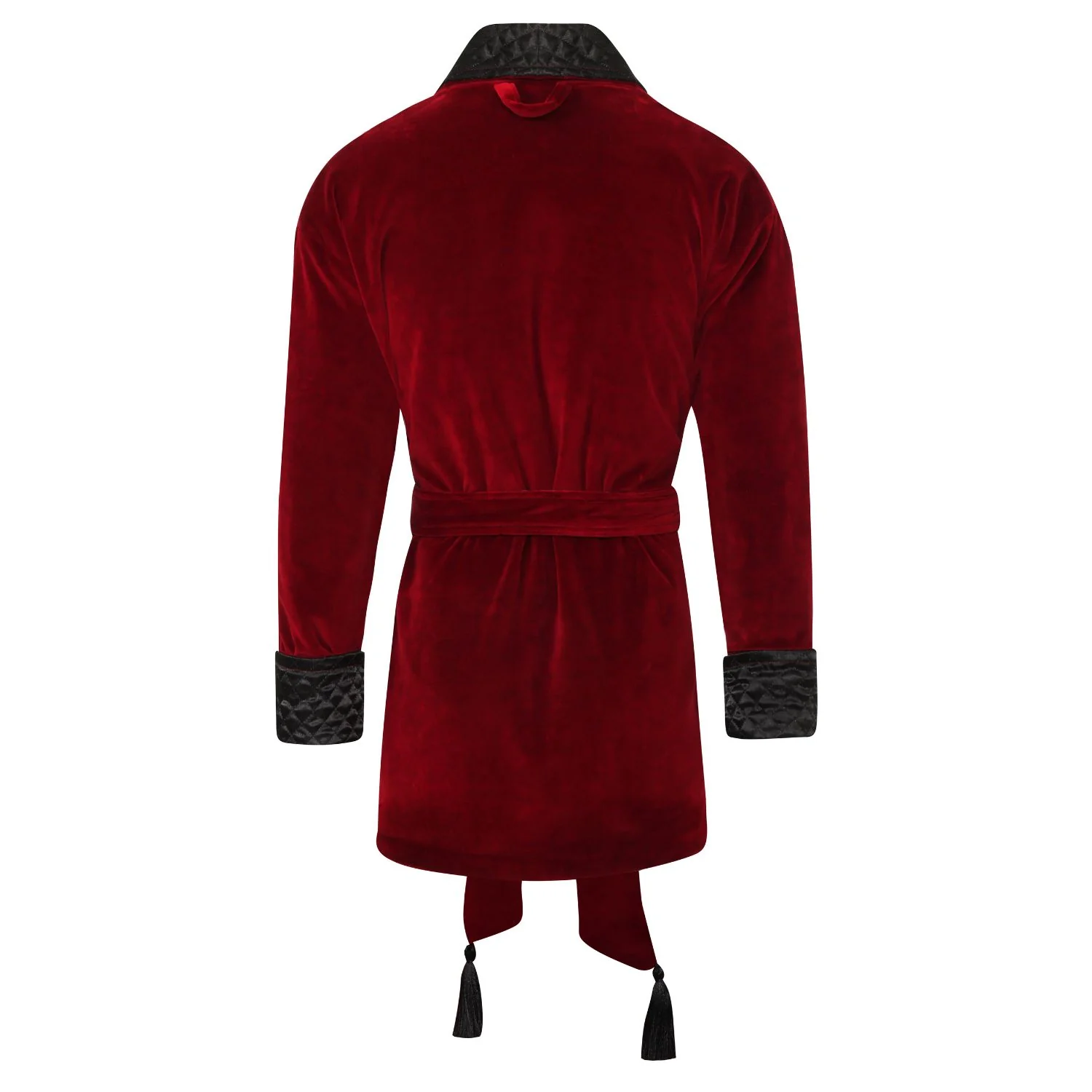 Belgravia Short Velvet Smoking Jacket in Burgundy - Image 4