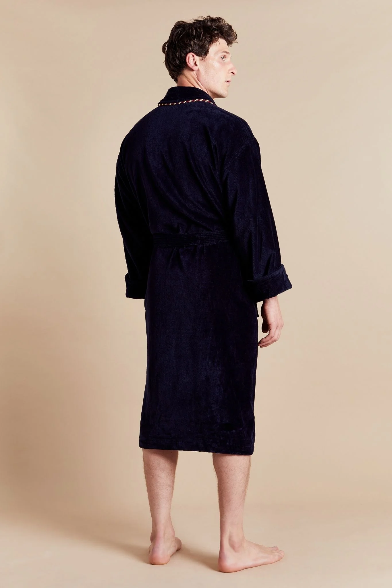 Men's Dressing Gown - Earl Navy - Image 5