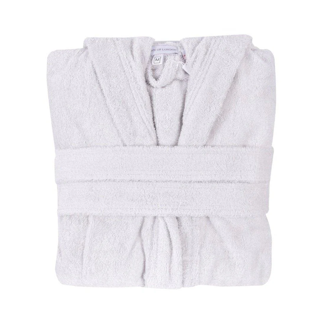 Men's Hooded Towelling Dressing Gown - Pale Grey - Image 5