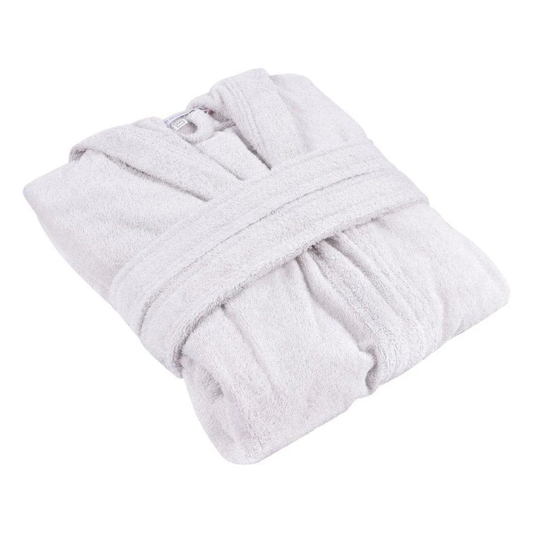 Men's Hooded Towelling Dressing Gown - Pale Grey - Image 6