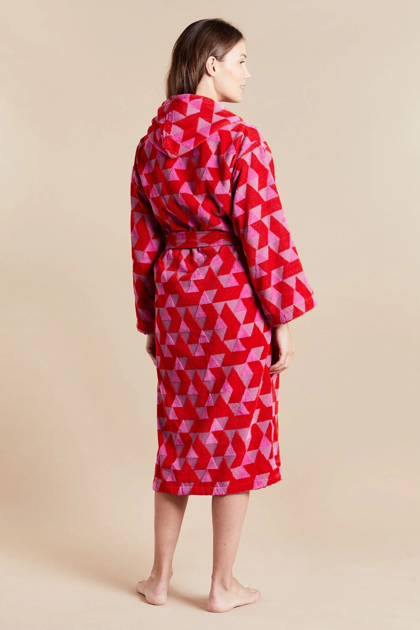 Women's Hooded Dressing Gown - Pink Diamond - Image 5